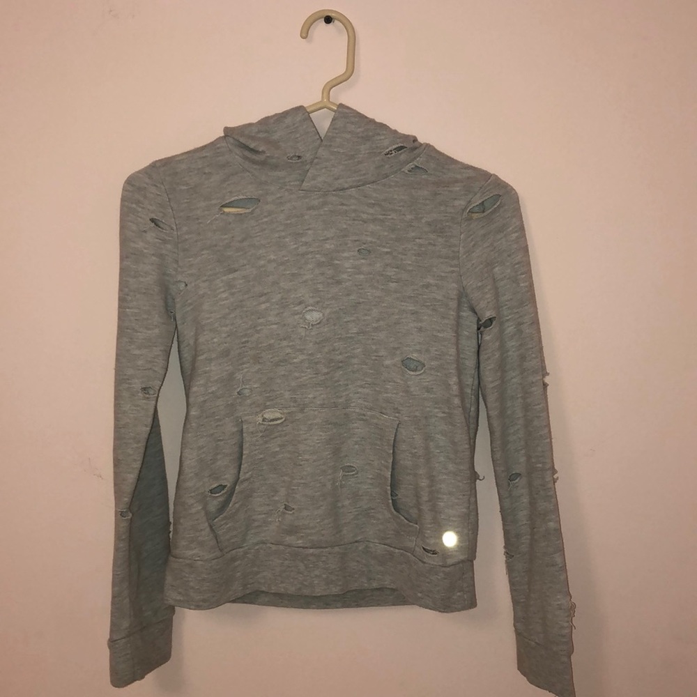 Yogalicious gray sweatshirt with holes